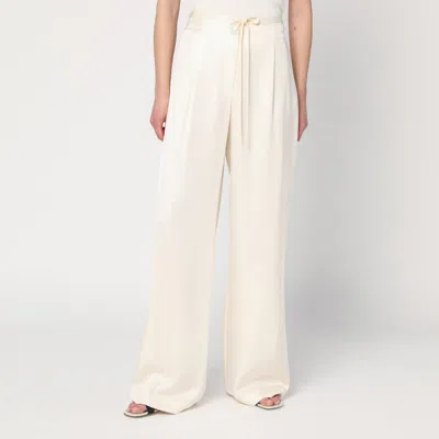 Rohe Wide-leg Trousers In Pearl Colour In White