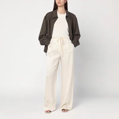 Rohe White Pants With Elastic Drawstring Waist In White