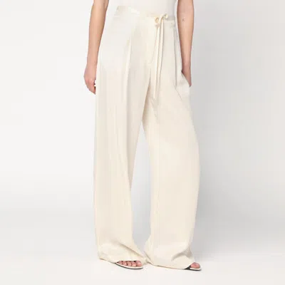 Rohe Wide-leg Trousers In Pearl Colour In White