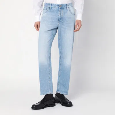 Pt Torino Denim Light Blue Jeans With Washed Effect In Light Blue