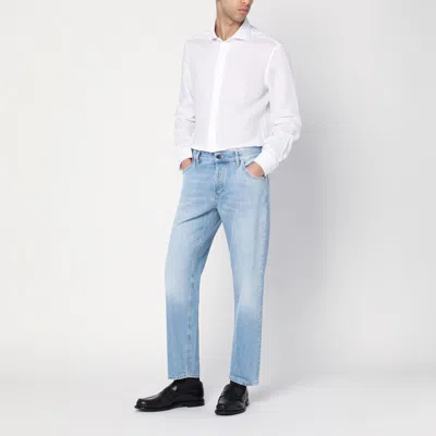 Pt Torino Denim Light Blue Jeans With Washed Effect In Light Blue