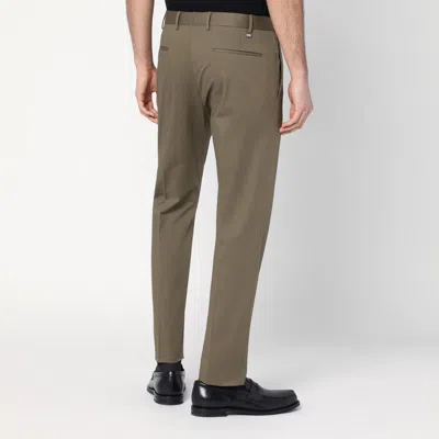 Pt Torino Slim-fit Military Green Trousers In Cotton In Green