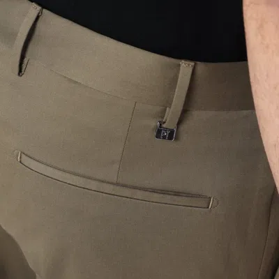 Pt Torino Slim-fit Military Green Trousers In Cotton In Green