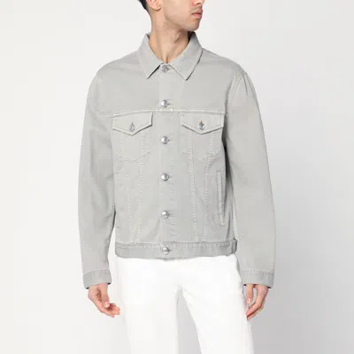 Brunello Cucinelli Structured Denim Jacket With Soft Finish In Green