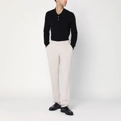 Brunello Cucinelli Greige Cotton Regular Pants In Beige