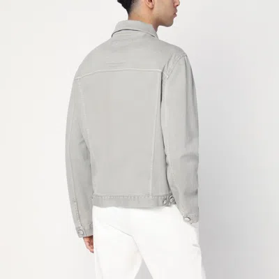 Brunello Cucinelli Structured Denim Jacket With Soft Finish In Green