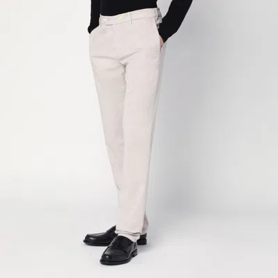 Brunello Cucinelli Greige Cotton Regular Pants In Beige