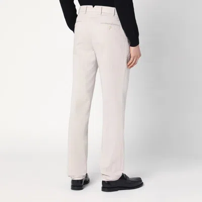 Brunello Cucinelli Greige Cotton Regular Pants In Beige