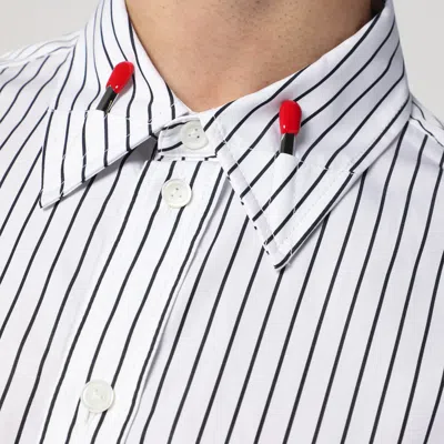 Bottega Veneta White Shirt With Black Stripes In Cotton In White