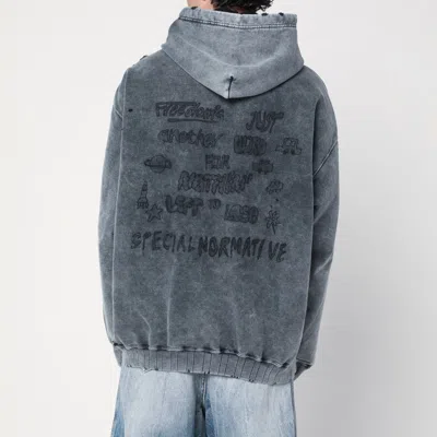 Miharayasuhiro Maison Mihara Yasuhiro Washed Black Sweatshirt With Distressed Effect In Grey
