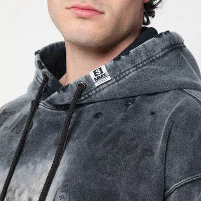 Miharayasuhiro Maison Mihara Yasuhiro Washed Black Sweatshirt With Distressed Effect In Grey