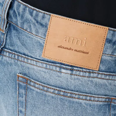 Ami Alexandre Mattiussi Ami Paris Light Blue Jeans With Washed Effect In Blue