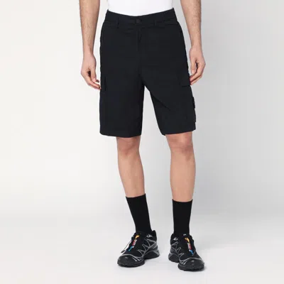 Stone Island Navy Stretch Cotton Tela Paracadute Shorts In Blue