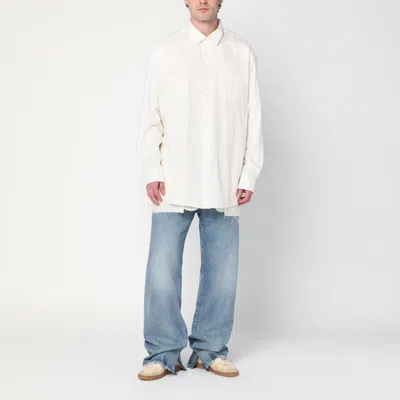 Maison Margiela Panelled Shirt Jacket In White