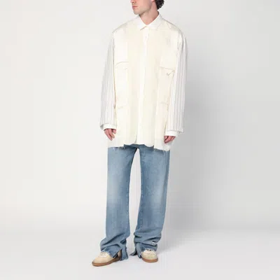 Maison Margiela Panelled Shirt Jacket In White
