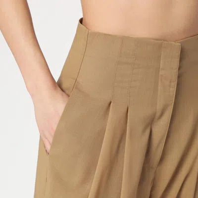 Philosophy Di Lorenzo Serafini Philosophy Beige Pleated Wool-blend Trousers In Green