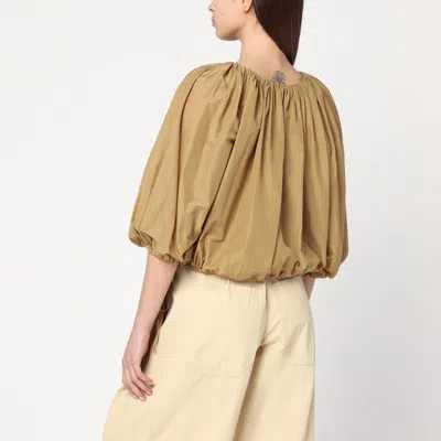 Philosophy Di Lorenzo Serafini Cotton-blend Balloon Fit Top In Beige