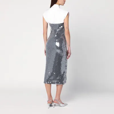 Sportmax Midi Dress With Gradient Sequin Effect In White