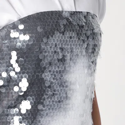 Sportmax Midi Dress With Gradient Sequin Effect In White
