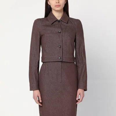 Max Mara Belted Jacket With Buttoned Cuffs And Epaulettes In Brown