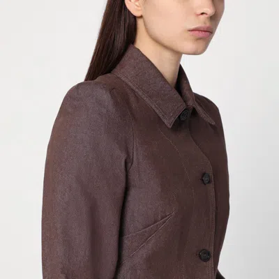 Max Mara Belted Jacket With Buttoned Cuffs And Epaulettes In Brown