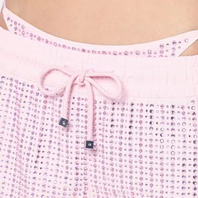 Venuja Pink Bermuda Shorts With Crystals In Pink