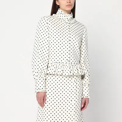 Valentino Garavani Single-breasted Jacket With Black Polka Dots In Black