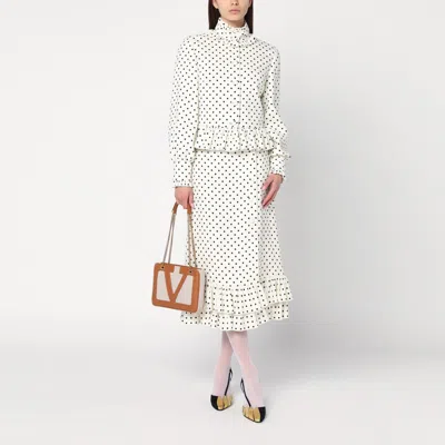 Valentino Garavani Single-breasted Jacket With Black Polka Dots In Black