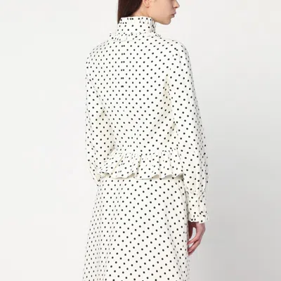 Valentino Garavani Single-breasted Jacket With Black Polka Dots In Black