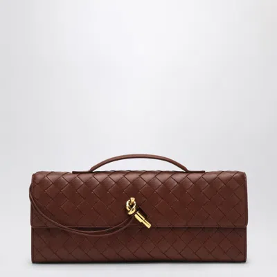 Bottega Veneta Long Andiamo Clutch Bag With Handle In Brown