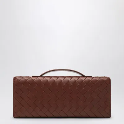 Bottega Veneta Long Andiamo Clutch Bag With Handle In Brown