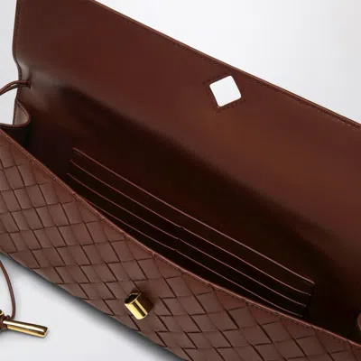 Bottega Veneta Long Andiamo Clutch Bag With Handle In Brown