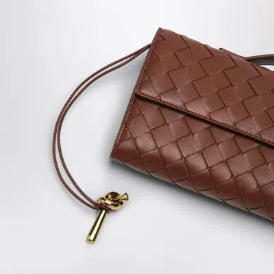 Bottega Veneta Long Andiamo Clutch Bag With Handle In Brown