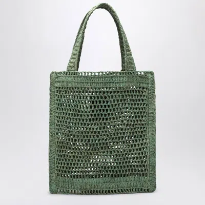 Chloé Chloe Women Green Raffia Estate Banana Shopping Bag In Green
