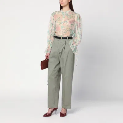 Department Five Department 5 Sage Green Cotton Trousers In Green