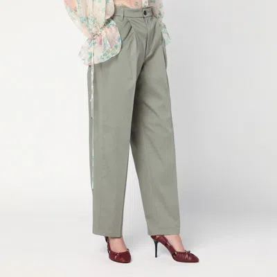 Department Five Department 5 Sage Green Cotton Trousers In Green