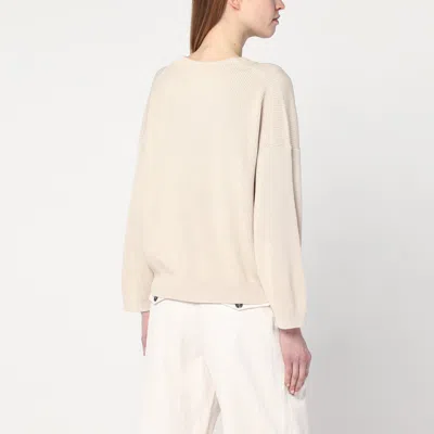 Brunello Cucinelli Butter-coloured Cotton Sweater In White