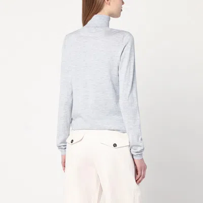 Brunello Cucinelli Light Grey Turtleneck In Cashmere Blend In Grey