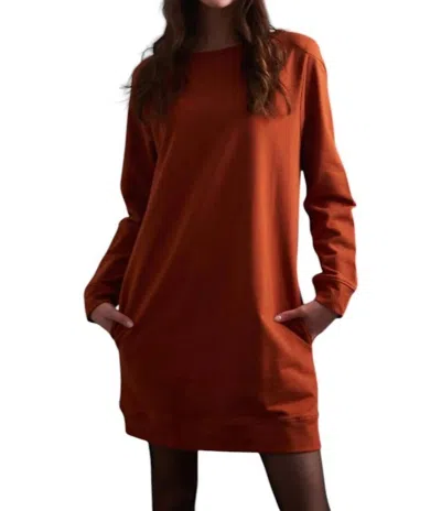 Mata Traders Sweatshirt Dress In Rust In Multi