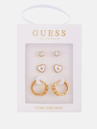 Guess Factory Gold-tone Studs & Huggie Earrings Box Set - 3 Pairs In Gold
