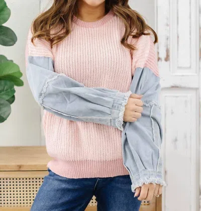 Adora Take The Leap Sweater Top -plus In Pink In Pink