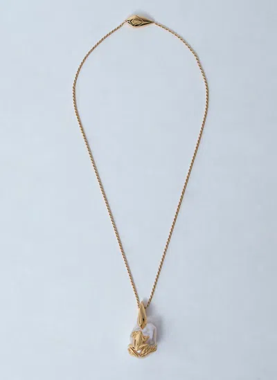 Bottega Veneta Rana Embellished Gold-plated Necklace