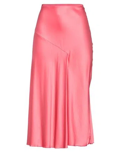 Patrizia Pepe Woman Midi Skirt Coral Size 2 Viscose, Polyamide, Elastane In Red