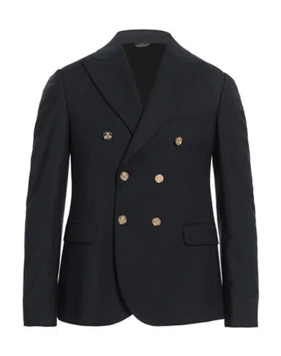 Grey Daniele Alessandrini Man Blazer Navy Size 38 Polyester, Viscose, Elastane In Navy
