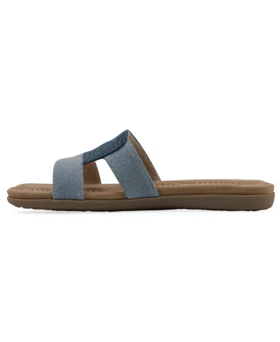 Cliffs By White Mountain Women's Fraida Slide Slip-on Sandals In Mid-blue Denim