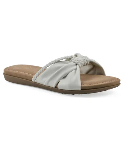 Cliffs By White Mountain Women's Fasha Slide Slip-on Sandals In White Smooth