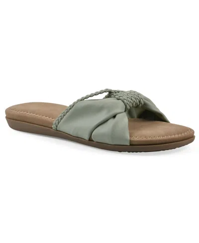 Cliffs By White Mountain Women's Fasha Slide Slip-on Sandals In Sage Green