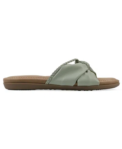 Cliffs By White Mountain Women's Fasha Slide Slip-on Sandals In Sage Green