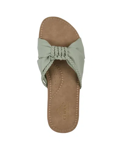 Cliffs By White Mountain Women's Fasha Slide Slip-on Sandals In Sage Green