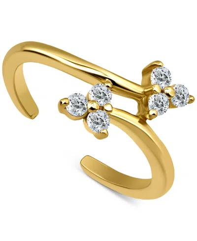 Giani Bernini Triple Round Cubic Zirconia Cluster Adjustable Toe Ring, Exclusively At Macy's In Gold